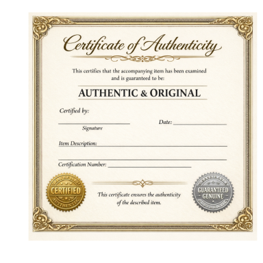 Certificate of Authenticity